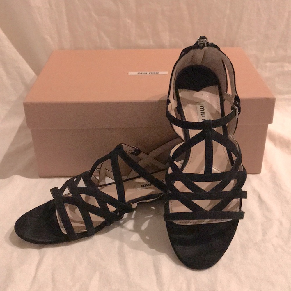 Miu Miu Black Strappy Sandal